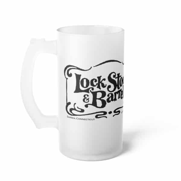Lock, Stock & Barrel Frosted Glass Beer Mug