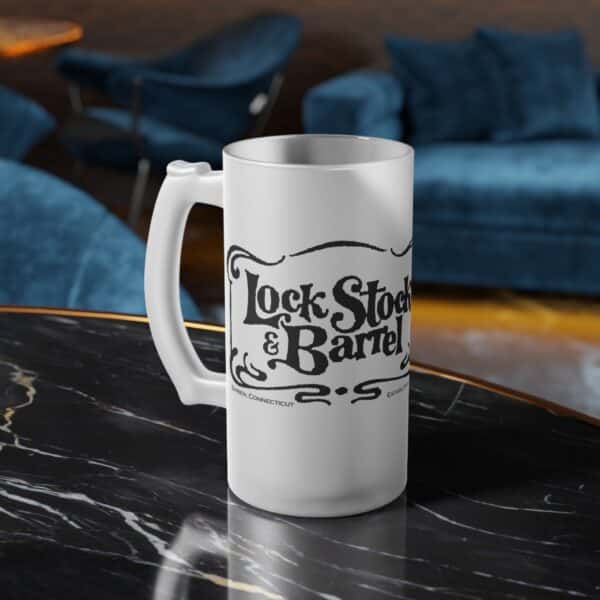 Lock, Stock & Barrel Frosted Glass Beer Mug - Image 7